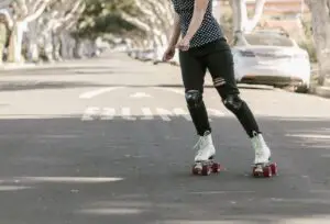 Roller skating, road